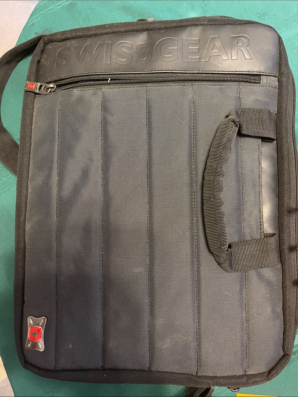 SwissGear Black Vertical Laptop Bag with Red Accent Logo